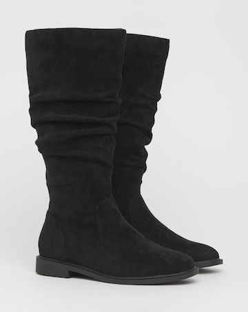 Pebble Knee High Ruched Boots - Extra Wide Fit (EEE) & Standard Calf