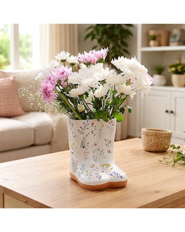 The Cottage Garden Ceramic Floral Wellies Vase