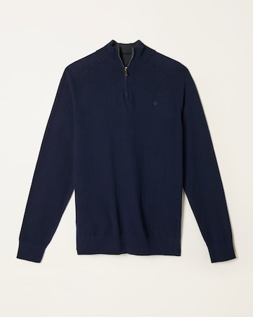 FatFace Rye 1/2 Neck Jumper (Regular & Tall) - Navy