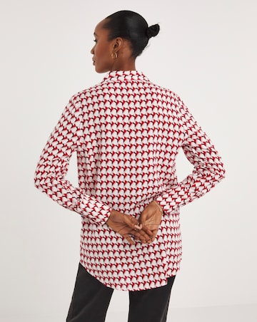Polka Dot Dipped Back Viscose Shirt