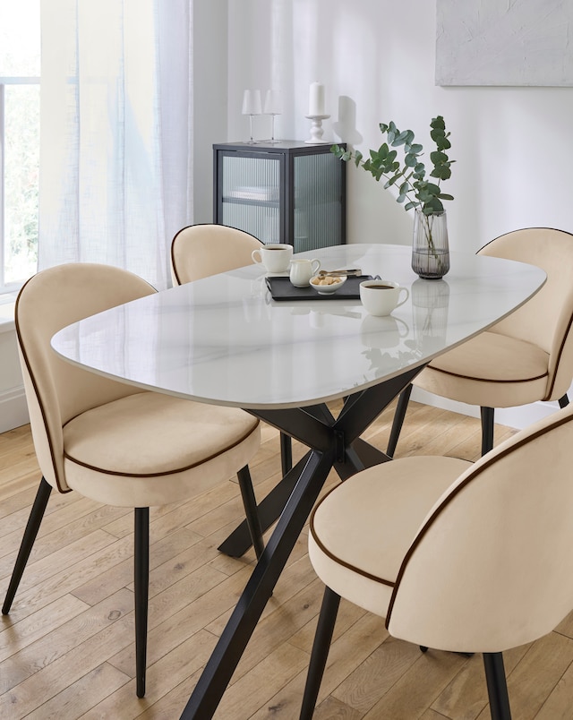Brock Dining Table with 4 Camille Chairs
