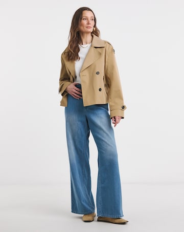 Camel Cropped Trench Coat