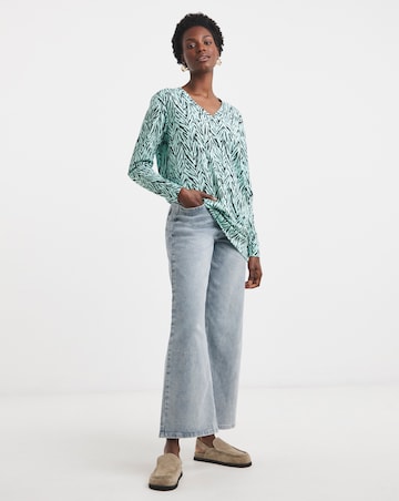 V-Neck Split Hem Slouch T-Shirt