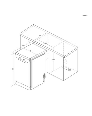 Hoover H-Dish 500 HF0C3SB0FX-80 10 Place Slimline WiFi Dishwasher Stain Steel