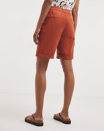 Rust Soft Stretch Cargo Detail Shorts