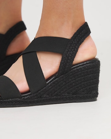 Simply Be Kelly Elastic Strap Wedge Espadrille Sandals - Extra Wide Fit (EEE)