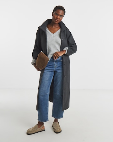 Grey Colourblock V Neck Tunic