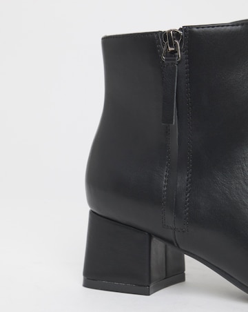 Francesca Low Block Heel Ankle Boots With Zip Detail - Wide Fit (E)