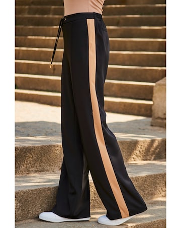 Sosandar Side Stripe Wide Leg Trouser