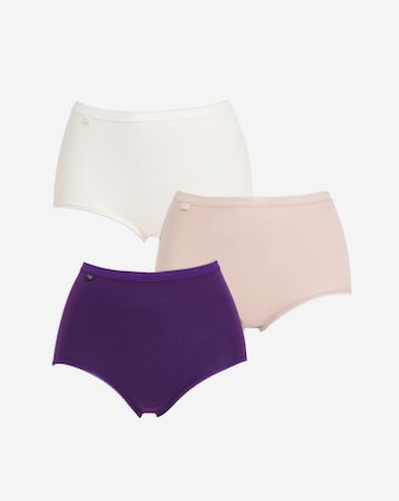 Sloggi (3 Pack) Cotton Basic Maxi Knickers Purple Mix