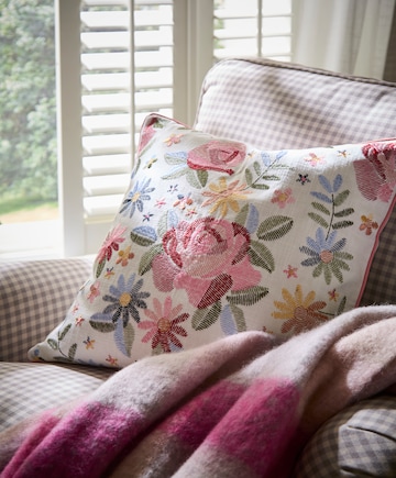 Maeve Embroidered Floral Cushion