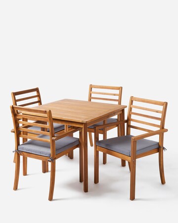 Harley 5 Piece Wooden Dining Set with Cushions