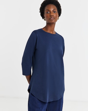 Longline Curved Hem 3/4 Sleeve