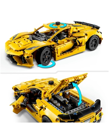 LEGO Technic Chevrolet Corvette Stingray Car Model Kit, Sports Vehicle 42205