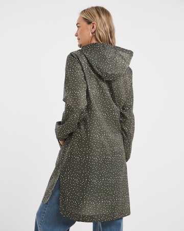 Khaki Spot Longline Pac A Mac Raincoat