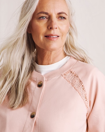 Julipa Pure Cotton Lace Trim Bomber Jacket