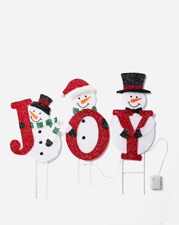 Lit Joyful Snowmen