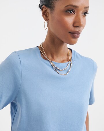 Pure Cotton Blue Crew Neck T-Shirt