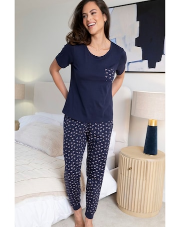 Pour Moi Cotton Jersey Bow Print Short Sleeve Pyjama Set