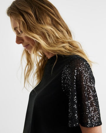 Sequin Sleeve T-Shirt