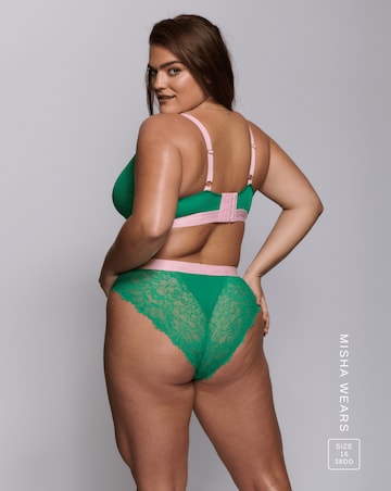 Lemonade Dolls Synergy Lace Mid Rise Knicker Emerald/Pink