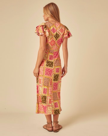 Nobody's Child Layla Midi Dress Patchwork Print