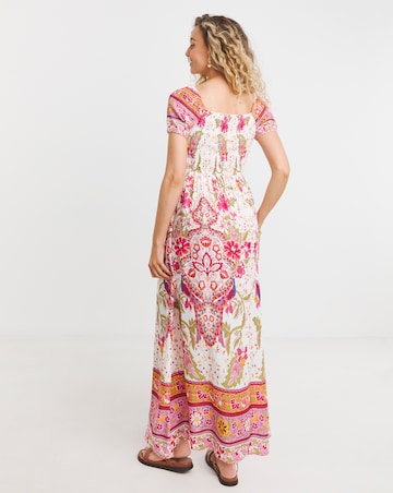 Joe Browns Glorious Boarder Print Shirred Maxi Dress