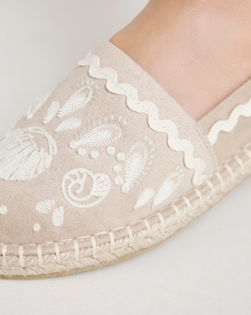 Jenner Embroidered Espadrille Shoes - Wide Fit (E)