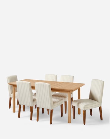 Julipa Ashford Extending Dining Table with 6 Everly Chairs