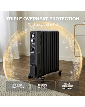 Dimplex Oil Free Radiator 2.4kW with Timer and Turbo Fan- Black