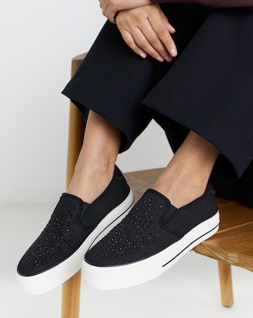 Cali Slip On Canvas Trainer - Extra Wide Fit (EEE)