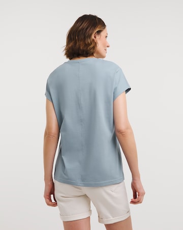 Pale Blue V-Neck Short Sleeve T-Shirt