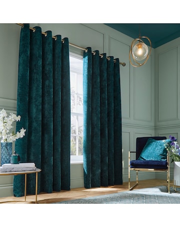 Hyperion Selene Luxury Chenille Weighted Thermal Eyelet Curtains