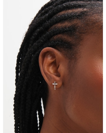 Inicio Sterling Silver Plated Polished Cross Set - Gift Box