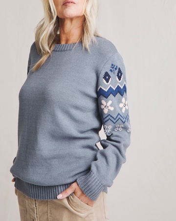 Julipa Blue Fairisle Sleeve Jumper