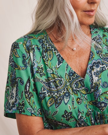 Julipa Textured Crinkle Printed Blouse