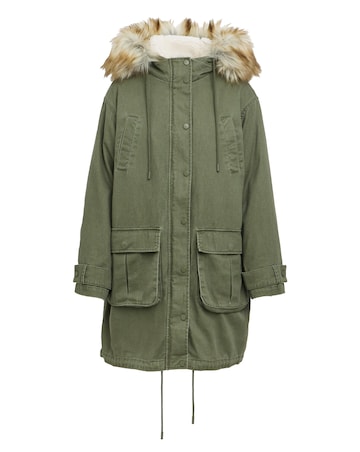 Anthology Khaki Cotton Parka Coat