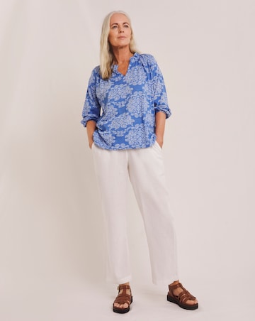 Julipa Blue Lightweight Burn Out Jersey Top