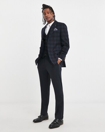Joe Browns Navy Check Suit Waistcoat