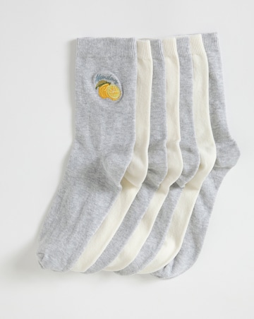 Pretty Secrets (7 Pair Pack) Days Of The Week Ankle Socks (Wide Fit) Fruits