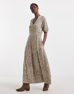 Bubble Sleeve Soft Touch Jersey Dress