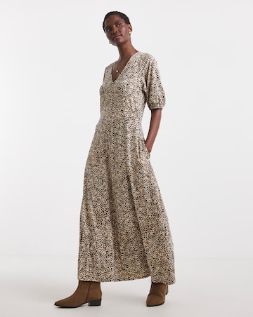 Bubble Sleeve Soft Touch Jersey Dress