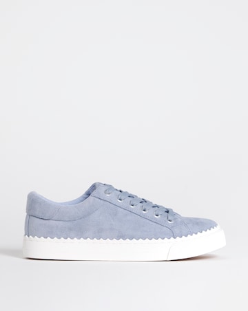 Janey Scalloped Edge Lace Up Trainer - Wide Fit (E)