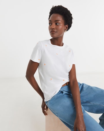 Pure Cotton Embriodered T-Shirt