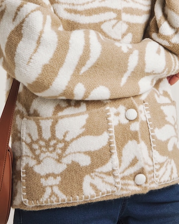 Julipa Contrast Stitch Jacquard Cardigan