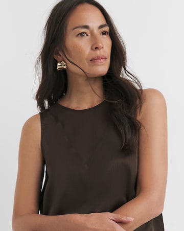 Satin Mix Sheer Vest