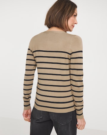 Stripe V Neck Cardigan