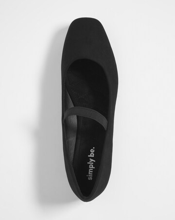 Eleanor Square Toe Mary Jane Ballerina Shoes - Wide Fit (E)