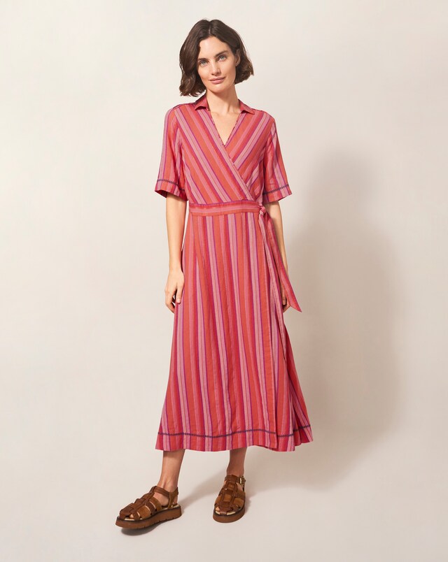 White Stuff Felicity Linen Blend Wrap Dress