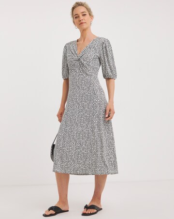 Twisted Front Midi Dress